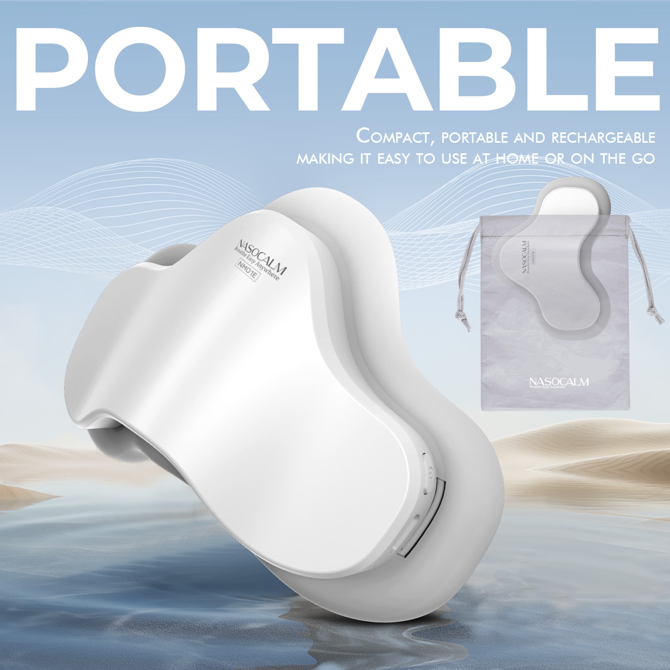 NASOCALM™ EMS Nose Massager, Breathe Easy Sinus Relief, Portable & Adjustable (NAEU Version)
