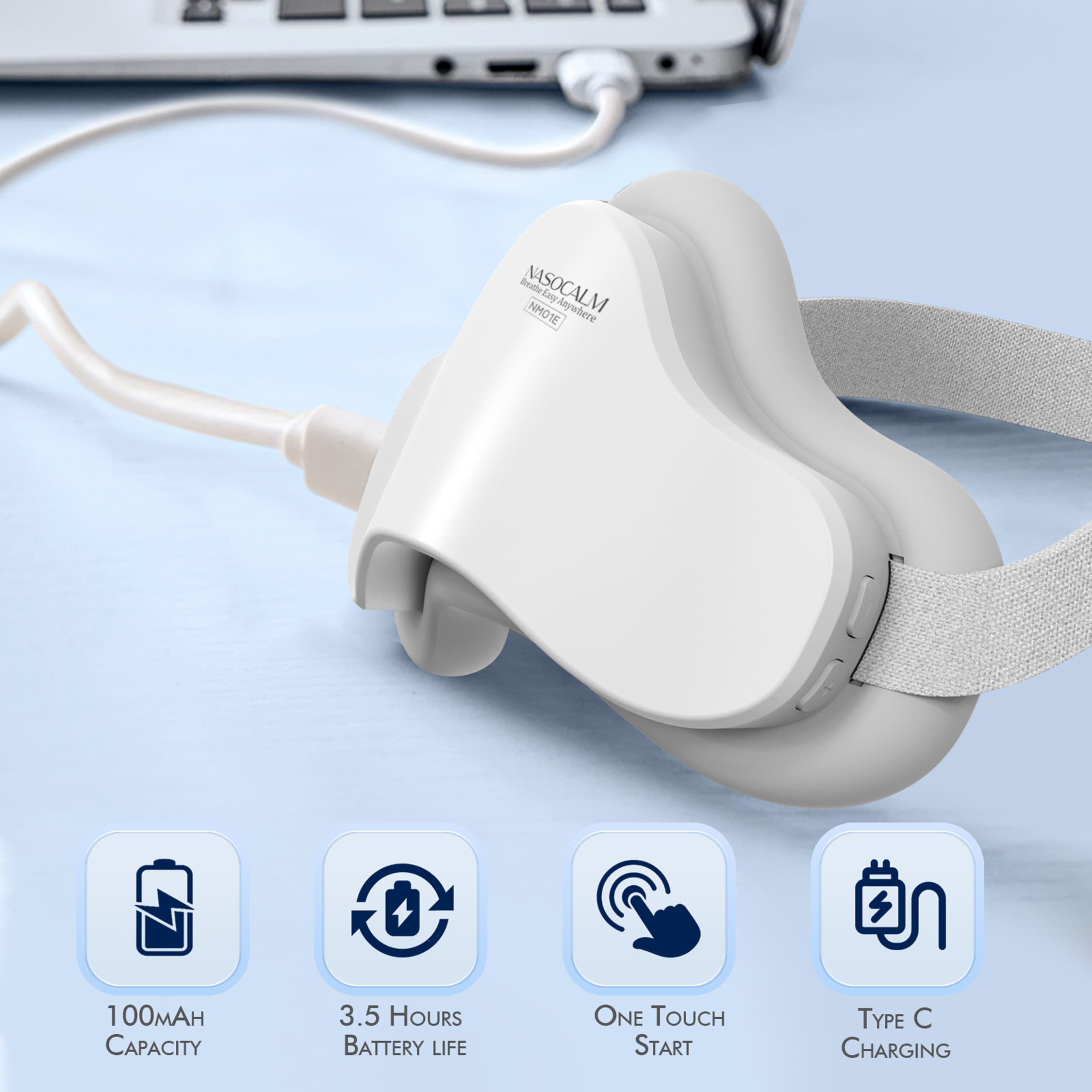 NASOCALM™ EMS Nose Massager, Breathe Easy Sinus Relief, Portable & Adjustable (NAEU Version)
